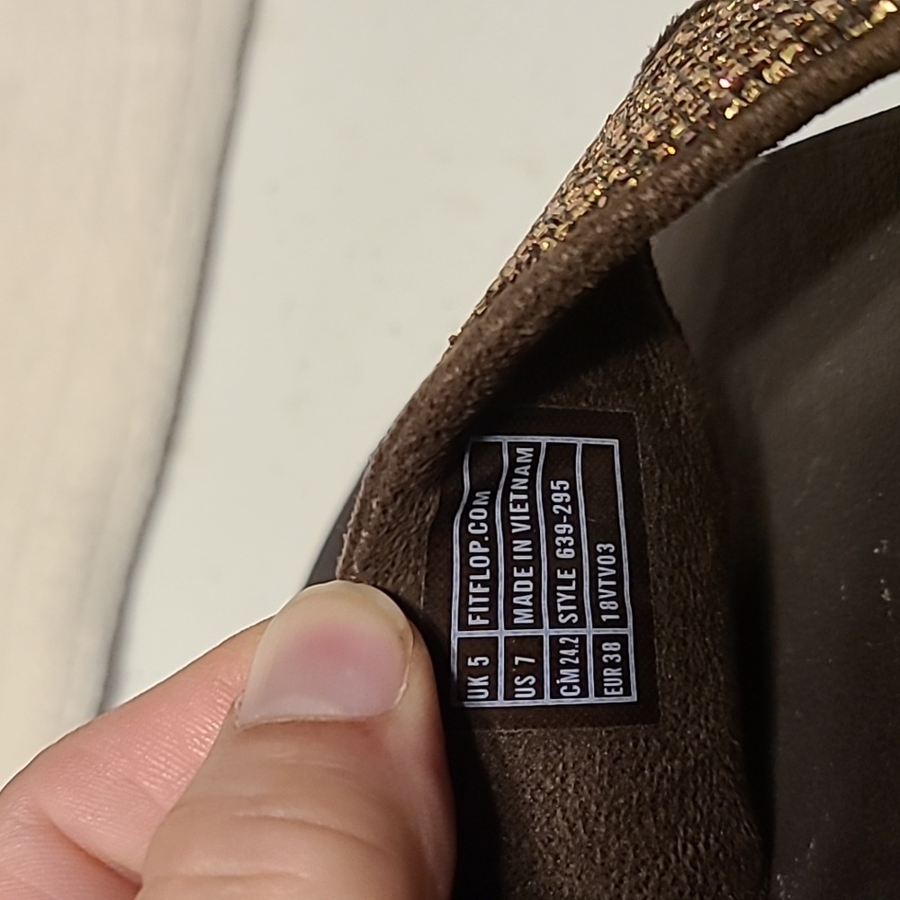 Womens brown, sparkle, Fitflop sandals. - Picture 4 of 9